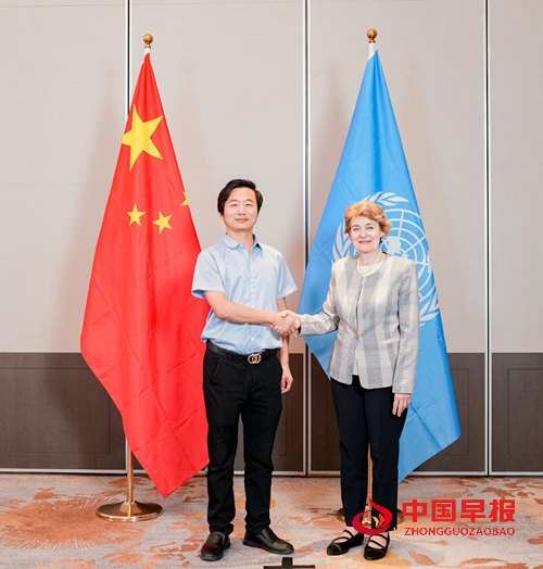 王泓君会见联合国教科文组织前总干事伊琳娜·博科娃(图1)